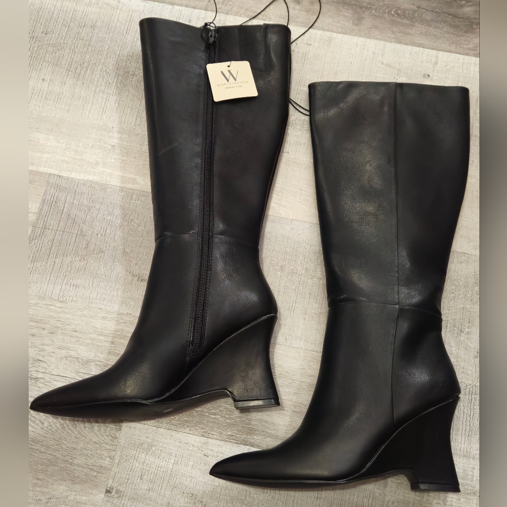 BNIB Worthington Shari Black Wedge Heeled Boots 6.5 - Picture 5 of 9
